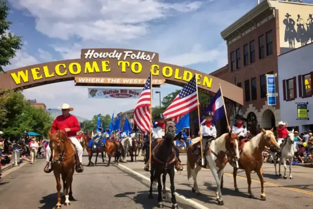 Buffalo Bill Days parade through downtown Golden, Colorado